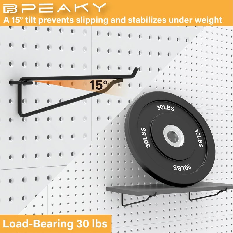 BFPeaky Black Pegboard Shelf Set, 4 pcs Versatile Peg Board Shelving, Ideal Wood Pegboard Shelves for Efficient Storage and Organization Solutions - Image 3